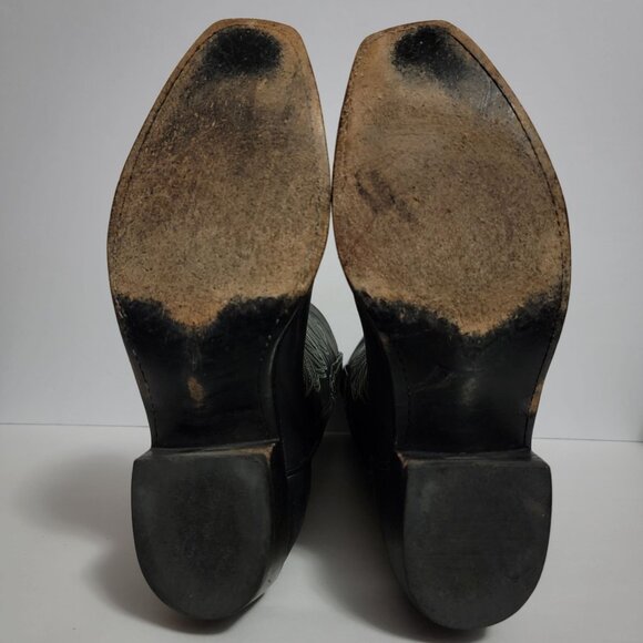 Lucchese Bootmaker Mens Black Leather Western Cowboy Rodeo Boots 9 D N96167 - Picture 10 of 13